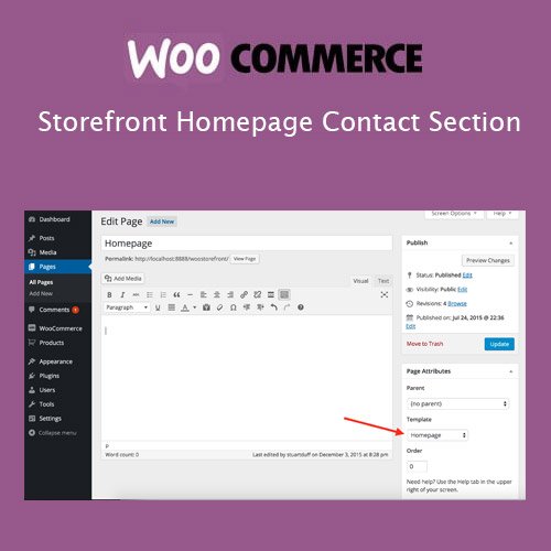 Storefront Homepage Contact Section AddOn
